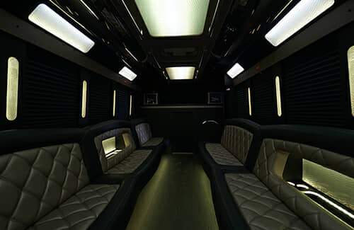 interior of a elegant party bus 